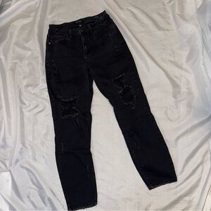 Judy Blue Jeans Black Distressed Women’s Boyfriend Stretch Size 7/28